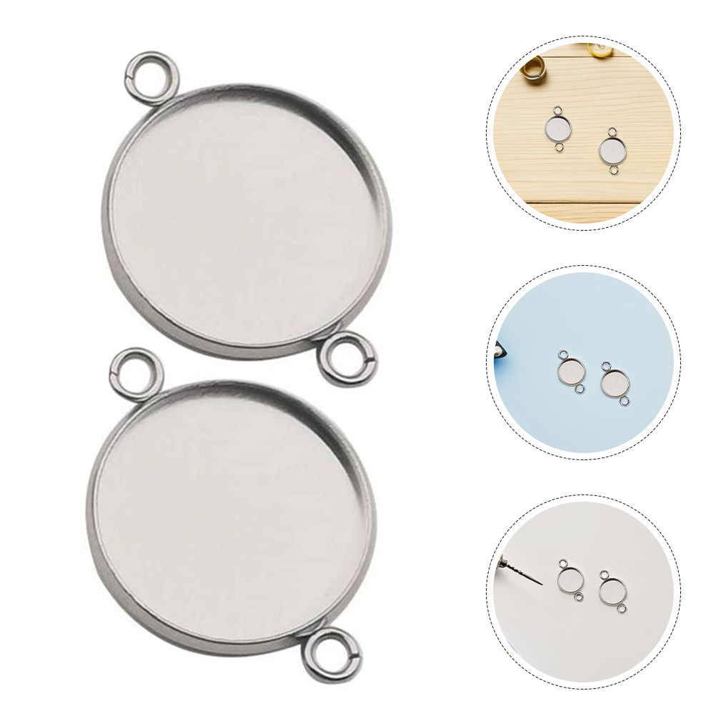 Bezels Set Pendant - 20 pièces, maillons de bracelet, connecteurs